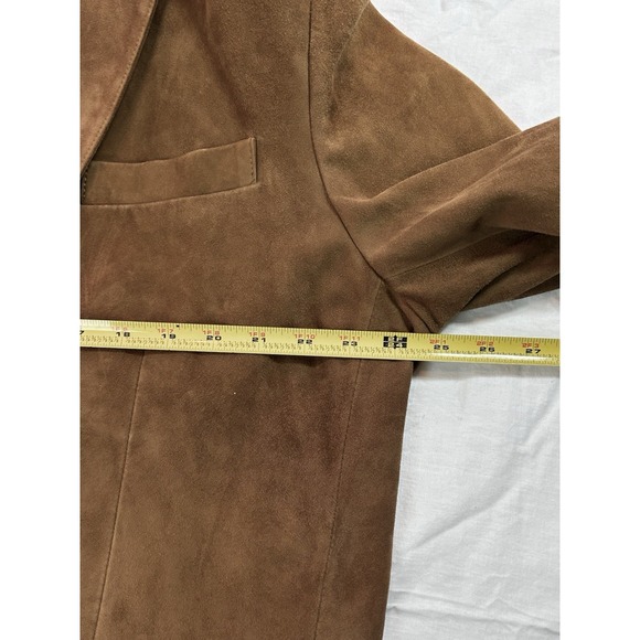 WH Belk Blazer Vtg Men 44L GOAT Suede Leather Brown - Picture 4 of 16